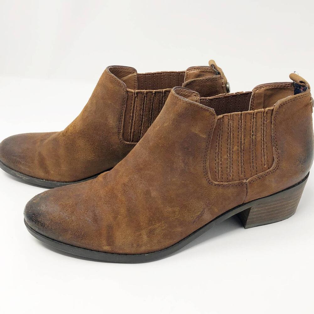 Tommy Hilfiger Ripley Ankle Booties 6M Brown Suede Western